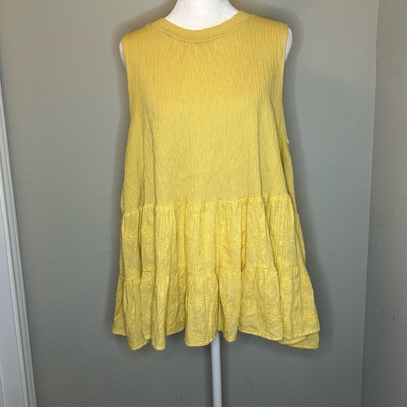 By Together Tops - By together mustard ruffles, tie in back top